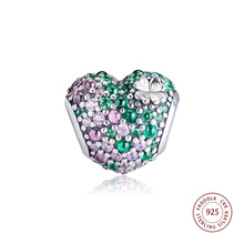 CKK 925 Sterling Silver Gleaming Lucky Clover Heart Charm Fit Original Bracelet Women Beads for Jewelry Making Bijoux 2024 - buy cheap