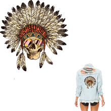 COSBILL Skull patch Indians Style Patches For Clothing 20*20 CM Iron On Applique Washable Decoration Heat Transfer Y-029 2024 - buy cheap