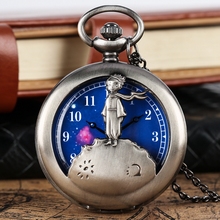 Retro Antique Bronze Little Prince Pocket Watch Vintage Fob Quartz Clock With Chain Necklace Pendant Gifts For Children Boy Girl 2024 - buy cheap