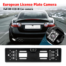 European License Plate Frame CCD HD Car Rear View Camera Backup Reverse Camera License Plate Frame 2019 2024 - buy cheap