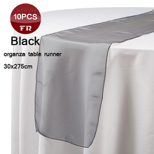 10 pc/lote Caminhos de Mesa De Organza Sheer Gauze Elemento Corredor Da Tabela Overlay para Casamentos Festa de Casamento Evento 2024 - compre barato