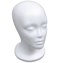 Cabeça de manequim de espuma feminina, chapéu, exposição de boneco, suporte, branco 2024 - compre barato