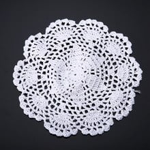 3pcs/set Round Cotton Coasters Applique White 20cm Hand Crochet Floral Doilies for Craft DIY Wedding Christmas Table Decoration 2024 - buy cheap