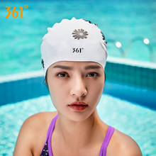 361 Long Hair Swimming Cap for Women Floral Silicon Swimming Cap for Pool Waterproof Ear Protection Female Rubber Swim Cap Hat 2024 - buy cheap
