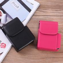 Stainless Steel + PU Leather Litchi Style Striae Cigarette Case with Lighter Pocket Cigarette Packets 2024 - buy cheap