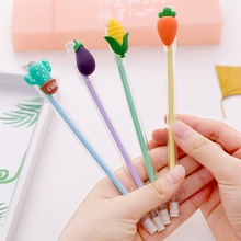 Kawaii Cactus Vegetables Gel Pen School Gel Ink Writing Pens Black 0.5mm School Office Supplies Stationery Tools For Student 2024 - buy cheap