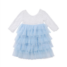 2019 Brand New Toddler Infant Kids Baby Girl Lace Tulle Party Pageant Layered Dress Prom Wedding Backless Dresses 6M-5T 2024 - buy cheap
