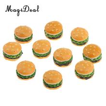 10Pcs/Lot Resin 1/12 Scale Hamburgers Bakery Dollhouse Miniature Store Breakfast Fast Food Kitchen Decor Children Toys 1.5cm 2024 - buy cheap