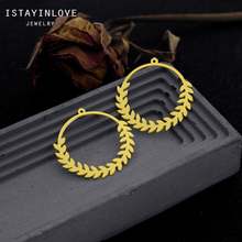 Colgante hecho a mano para hacer joyas, colgante de Metal cortado con láser, hoja de corona de latón crudo, accesorios para abalorios, collar, pendiente, RD549 4 2024 - compra barato