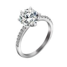 Корейское классическое обручальное кольцо 5 когтей Дизайн ААА белый кубический циркон Женское Обручальное кольцо для женщин ювелирные изделия 2024 - купить недорого