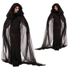 Fantasia para halloween de mulheres adultas, bruxa má, traje gótico escuro, vestido de noiva fantasma 2024 - compre barato
