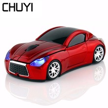 CHUYI-ratón inalámbrico de 2,4 GHz con forma de coche, óptico de 1600DPI con receptor USB para jugador, portátil y de escritorio 2024 - compra barato