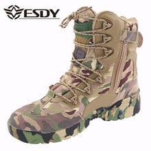 Outdoor Desert Military Camo Breathable Hiking Shoe Spring Autumn Men Hunting Climbing Leather Wearproof Tactical Training Boots 2024 - buy cheap