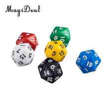 New 6Pcs D20 Gaming Dice Twenty Sided Die RPG D&D Children Kids Adult Board Game Toys Pub Bar Apply-Six Opaque Colors 2024 - buy cheap