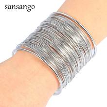 Fashion Gold Silver Plated Exaggerated European Multi Layer Wide Cuff Open Wristband Bracelets & Bangles For Women Jewelry Gift 2024 - buy cheap