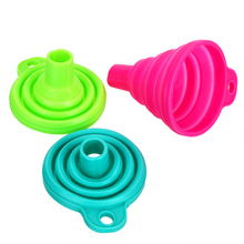 1 piece Random Color Collapsible Funnel Mini Silicone Foldable Funnels Gadgets Protable Foldable Hopper Cooking Tool 2024 - buy cheap