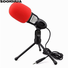 SOONHUA-Micrófono de estudio profesional de alta calidad, condensador de sonido, Podcast, enchufe estéreo de 3,5mm, se adapta a todo tipo de PC 2024 - compra barato