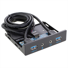 3.5'' 2 USB3.0 A Hub + HD Audio to 20Pin Header Floppy Front Drive Panel 2024 - buy cheap