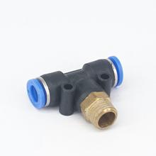 1/4" BSP Male- Fit 8mm OD PU Tube Pneumatic Tee 3 Way Push In Connector Quick Release Air Fitting 0.8 Mpa 2024 - buy cheap