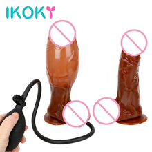 IKOKY Huge Inflatable Dildo with Suction Cup Realistic Penis Sex Toys For Women Female Masturbator Adult Products Intimate Goods 2024 - buy cheap