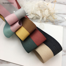 kewgarden 40mm 4cm Double Color Joining Together Satin Ribbons DIY Bowknot Accessories Cotton Ribbon Handmade Tape Riband 6M/lot 2024 - купить недорого