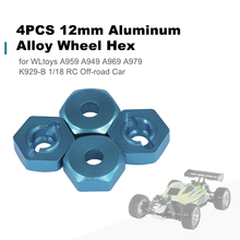 WLtoys-rueda hexagonal de aleación de aluminio para camión teledirigido, 4 Uds., 12mm, A959, A949, A969, A979, K929-B, 1/18, todoterreno 2024 - compra barato