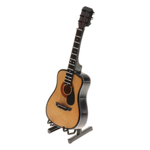 Modelo de guitarra de madera a escala 1/6, miniguitarra hecha a mano, figuras de acción, juguetes, accesorios para casa de muñecas de 12 pulgadas, instrumento Musical 2024 - compra barato
