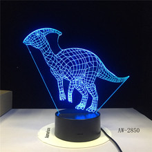 Stygimoloch-Lámpara Led Fabrosaurus Coelophysis Corythosaurus Dinosaur 3d, luz nocturna, 7 colores, lámpara de mesa, AW-2850 2024 - compra barato