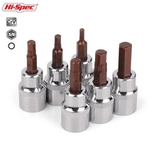 Hi-Spec 6pc 3/8 Hex Bit Socket Set S2 Spline Bit H3-H8 Adapter Allen Key Universal Head for Torque Spanner Ratchet Socket Wrench 2024 - buy cheap