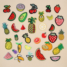 PGY Banana Lemon Peach Watermelon Fruit Embroidery Patches for Clothing Iron on Kids Clothes Appliques Badge Stripes Sticker 2024 - buy cheap