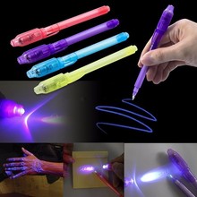 Iluminador mágico 2 em 1 com uv, caneta mágica para desenho e escritório, escola e escritório, combo de luz preta criativa, papelaria, caneta com tinta invisível, iluminador, 1 peça 2024 - compre barato