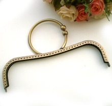 22CM Carving Embossing Round  Ring Handle Purse Frame Kiss Clasp Antique Brass DIY Sewing Tote Accessories 5pcs Bag Handle 2024 - buy cheap