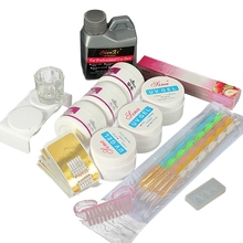 Conjunto de manicure acrílica, polímero líquido, pó uv, pontas em gel, kit de ferramentas para unhas 2024 - compre barato