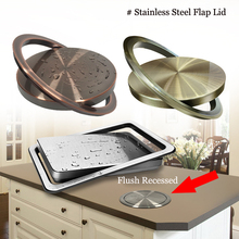 Flap Lid Stainless Steel Flush Recessed Built-in Balance Flap Cover Trash Bin Garbage Can Trash Lid Kitchen Counter Top 2024 - buy cheap