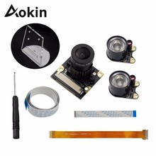 5mp Camera Focal Adjustable Night Camera + Acrylic Version Light Holder +2 Ir Light + Fcc Cables Kit For Raspberry Pi 3 B Zero 2024 - buy cheap