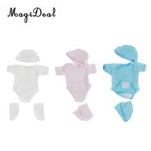 Розовая Одежда с кукольным принтом для маленьких девочек 10-11 дюймов комбинезон, носки комплект с шапочкой для кукол, милая одежда для сна Acc 2024 - купить недорого