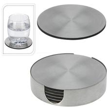 6Pcs/Set Stainless Steel Table Placemats Round Heat Insulation Mug Heat-resistant Beer Tea Cup Coaster Pad Table Mat Coasters 2024 - buy cheap