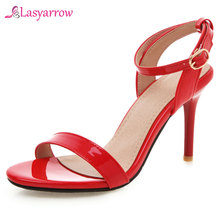 Lasyarrow sexy large Size 30-50 peep toe thin Heels Shoes Woman elegant Party office lady cross-strap sandals women shoes J807 2024 - buy cheap