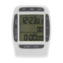 Relógio de contagem regressiva digital portátil com 3 canais, lcd, temporizador preciso, relógio de alta qualidade 2024 - compre barato