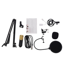 Kit de micrófono condensador BM800 para estudio, brazo de tijera con suspensión, tarjeta de sonido, 16dBA, 20Hz-16kHz 2024 - compra barato
