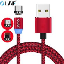 OLAF LED Magnetic USB Cable for iPhone Xs Max 8 7 6 & USB Type C Cable & Micro USB Cable for Samsung Xiaomi Huawei USB C 2024 - buy cheap