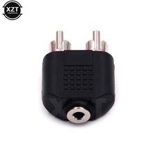 Adaptador de entrada de áudio estéreo, 3.5mm, fêmea para 2 rca macho, conversor para alto-falante do carro 2024 - compre barato