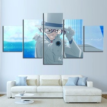 5 peça hd anime menino imagens detetive conan anime cartaz edogawa kona desenhos animados quadros decorativos da arte da parede 2024 - compre barato