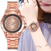 Women Rhinestone Wrist Watch Luxury Rose Gold Stainless Steel Colorful Dial Quartz Watch Relogio Feminino For Dropshipping Clock 2024 - buy cheap