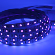 Светодиодная ленсветильник 5050 SMD 60Led s/m 395-405nm ультрафиолетовая светодиодная Диодная лента фиолетовая гибкая лента для DJ флуоресцентная УФ-лампа 2024 - купить недорого
