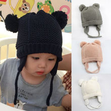 Citgeett однотонная детская мягкая хлопковая шапочка для девочки, вязаная шапка для мальчика, теплая шапочка для новорожденных 2024 - купить недорого