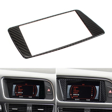 Real Carbon Fiber Car Styling Navigation Dashboard Panel ScreenFrame Cover Trim For Audi Q5 2009 2010 2011 2012 2013 2014 -2017 2024 - buy cheap