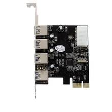 Быстрый USB 3,0 PCI-E PCIE 4 порта Экспресс-карта расширения 2024 - купить недорого