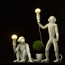 Resin Black White Gold Monkey Lamp Pendant Light For Living Room Lamps Art Parlor Study Room Led Lights lustre With E27 Led Bulb 2024 - buy cheap