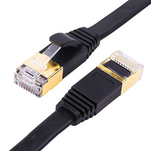 Cat-7 кабель Ethernet плоский с зажимами для кабелей, экранированные разъемы RJ45, высокоскоростной 10 гигабитный сетевой Соединительный кабель, более быстрый Th 2024 - купить недорого